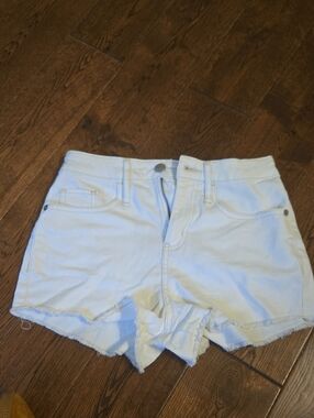 wild fable White High-Rise Frayed Denim Shorts